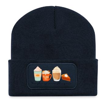 ☕ Pumpkin Spice Everything Nice 🎃 - Recycled Patch Beanie - french navy - Front