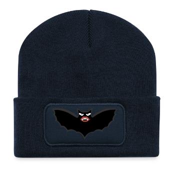 Gothic Vampire bat with huge lips - Recycled Patch Beanie - french navy - Front