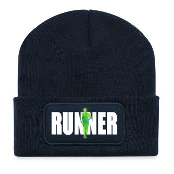 Coureur - Beanie recyclé à patch - bleu marine - Devant