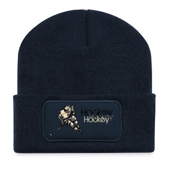 Eishockey Action Illustration - Recycled Patch Beanie - french navy - Front