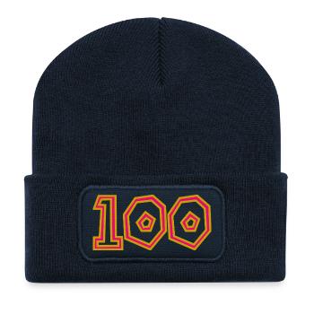 100. 100 ANS. 100e ANNIVERSAIRE. ANNIVERSAIRE 100  - Beanie recyclé à patch - bleu marine - Devant