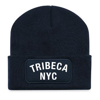 Tribeca, New York - Beanie recyclé à patch - bleu marine - Devant