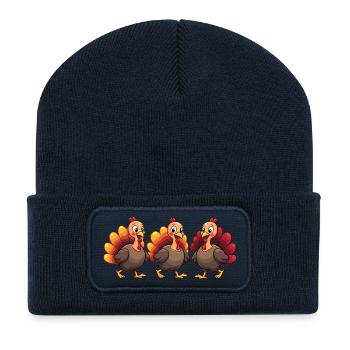 Thanksgiving Truthahn Baby - Recycelte Patch Beanie - French Navy - Vorne