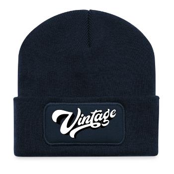 Vintage Black and White - Recycled Patch Beanie - french navy - Front