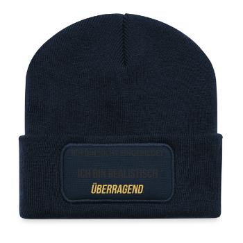 Ich bin realistisch überragend – elegant ehrlich - Recycelte Patch Beanie - French Navy - Vorne