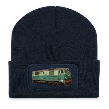 Locomotive SU46 Train ferroviaire - Beanie recyclé à patch - bleu marine - Devant