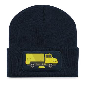 Camion balayeuse de voirie - Beanie recyclé à patch - bleu marine - Devant