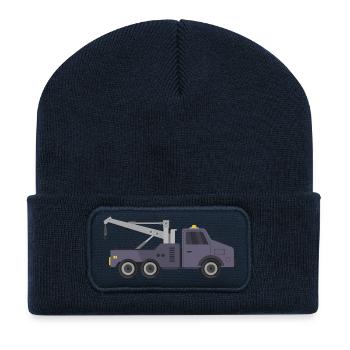 Dépanneuse - Beanie recyclé à patch - bleu marine - Devant