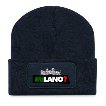 Mailand? - Recycelte Patch Beanie - French Navy - Vorne