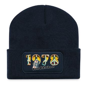 1978 Jahrgang Retro Vintage – Kassette – Cool Olds - Recycelte Patch Beanie - French Navy - Vorne