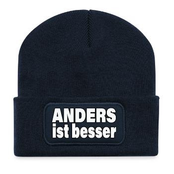 ANDERS IST BESSER - Recycelte Patch Beanie - French Navy - Vorne