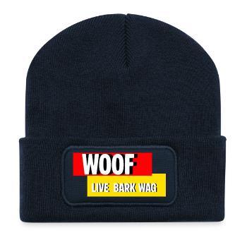 Ouaf - Beanie recyclé à patch - bleu marine - Devant