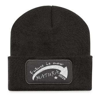 Maturité 2026 - Beanie recyclé à patch - charbon - Devant