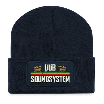 Dub Reggae Soundsystem Party - Recycelte Patch Beanie - French Navy - Vorne
