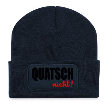Lehrer Sprüche Quatschen - Recycelte Patch Beanie - French Navy - Vorne