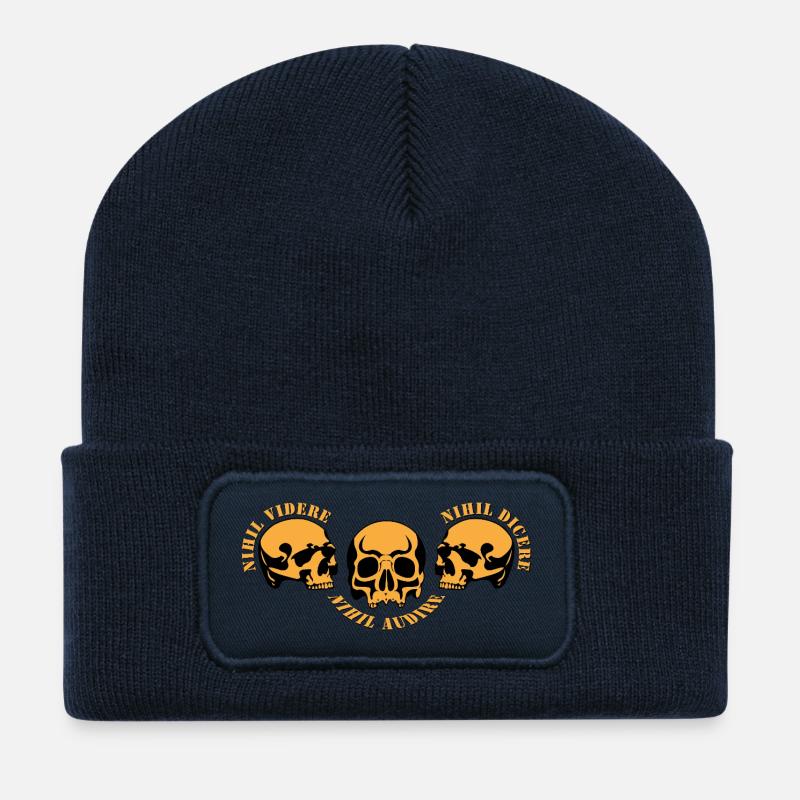 Three Skulls – Skull Trio - Recycled Patch Beanie - french navy