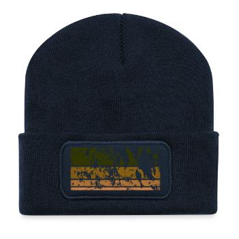 HIntergrund - Vintage Khaki - Recycelte Patch Beanie - French Navy - Vorne