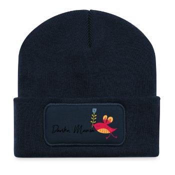 Danke Mama - Recycelte Patch Beanie - French Navy - Vorne