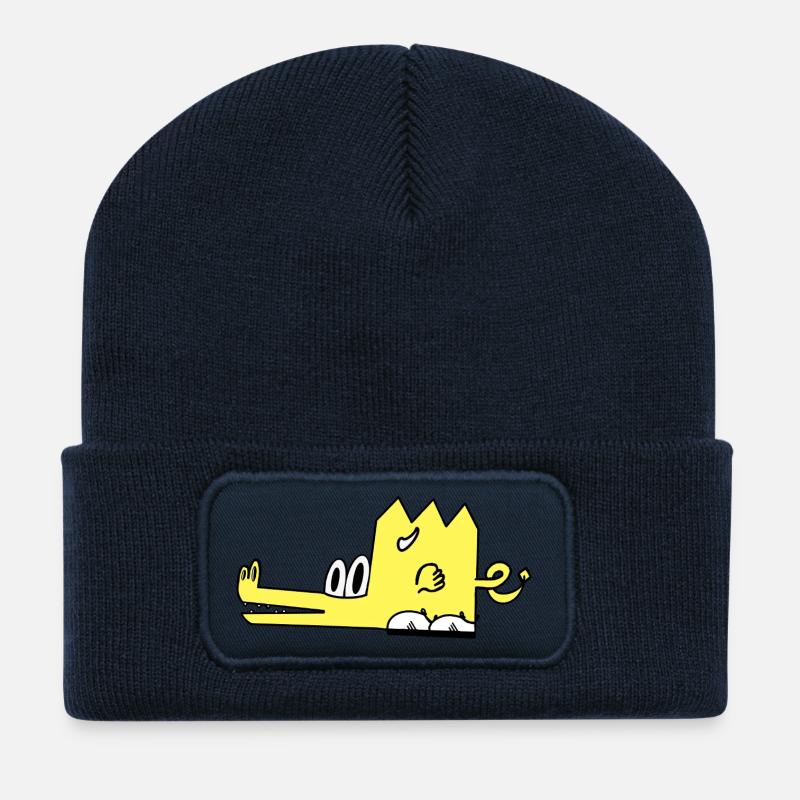 Drako the dragon - Recycled Patch Beanie - french navy