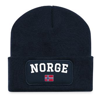 Norwegen Flagge Design Weiss - Recycelte Patch Beanie - French Navy - Vorne