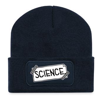 Science Wissenschaft Statement Nerd Bildung Spruch - Recycelte Patch Beanie - French Navy - Vorne