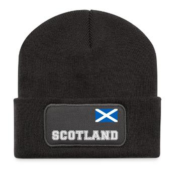 Schottland Trikot Look - SCOTLAND mit Flagge Fahne - Recycelte Patch Beanie - Dunkelgrau - Vorne