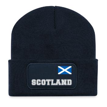 Scotland Shirt Look - SCOTLAND with Flag Flag - Recycled Patch Beanie - french navy - Front
