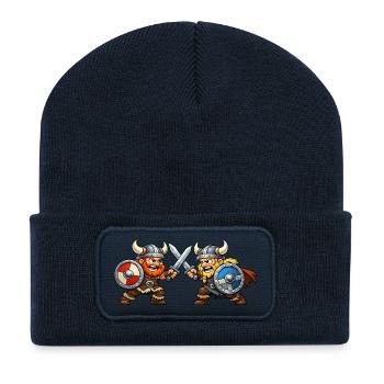 Kämpfende Wikinger - Recycelte Patch Beanie - French Navy - Vorne