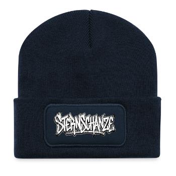 Sternschanze Hamburg Graffiti Hip Hop Tag - Recycelte Patch Beanie - French Navy - Vorne