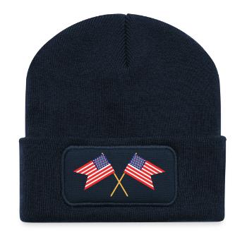 Flagge der Vereinigten Staaten - Recycelte Patch Beanie - French Navy - Vorne