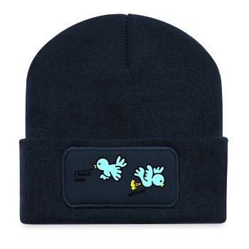 when birds fart - Recycled Patch Beanie - french navy - Front