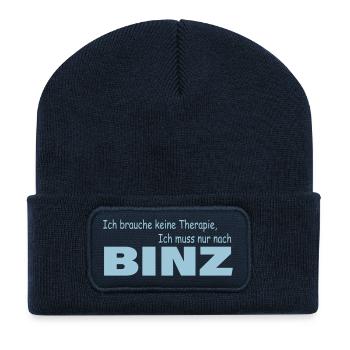 Therapie BINZ - Recycelte Patch Beanie - French Navy - Vorne