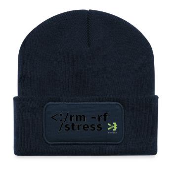 Stress Code: rm -rf stress - Recycled Patch Beanie - french navy - Front