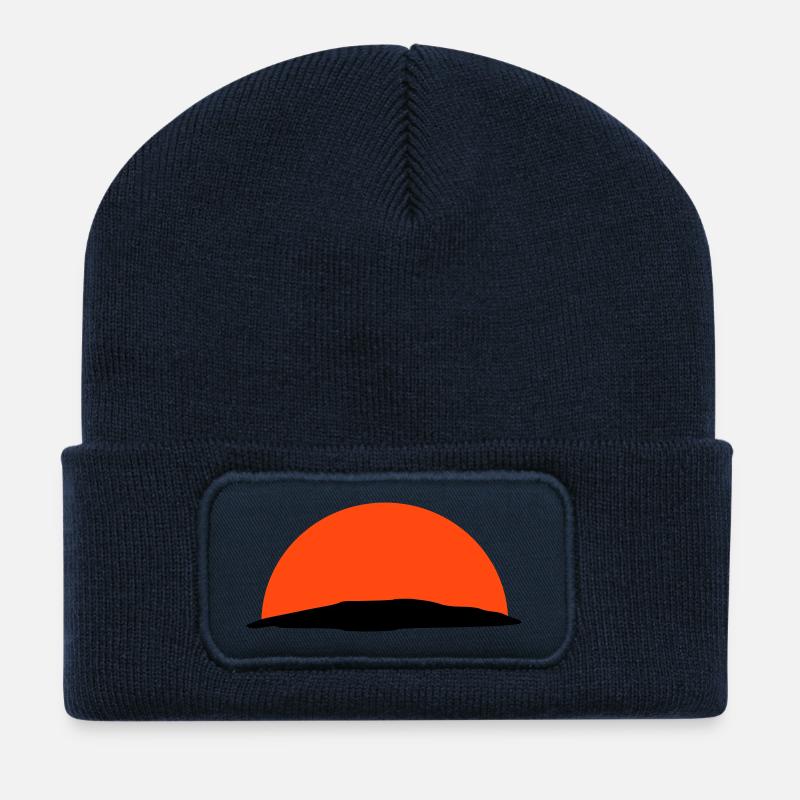 sunset - Recycelte Patch Beanie - French Navy