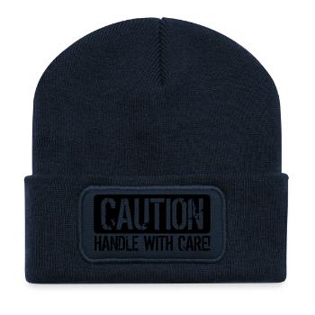 Handle with Care - Recycelte Patch Beanie - French Navy - Vorne