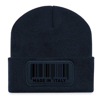 MADE IN ITALY - Recycelte Patch Beanie - French Navy - Vorne