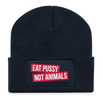 EAT PUSSY NOT ANIMALS - Recycled Patch Beanie - french navy - Front