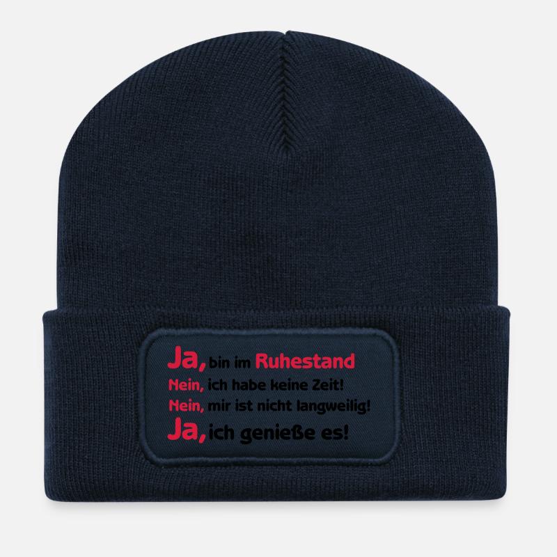 Shirt "Ja ich bin im Ruhestand", Rente, Pension - Recycelte Patch Beanie - French Navy