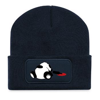 ours panda ivre - Beanie recyclé à patch - bleu marine - Devant