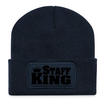 KING PERSONNEL Staffordshire Bull Terrier - Beanie recyclé à patch - bleu marine - Devant