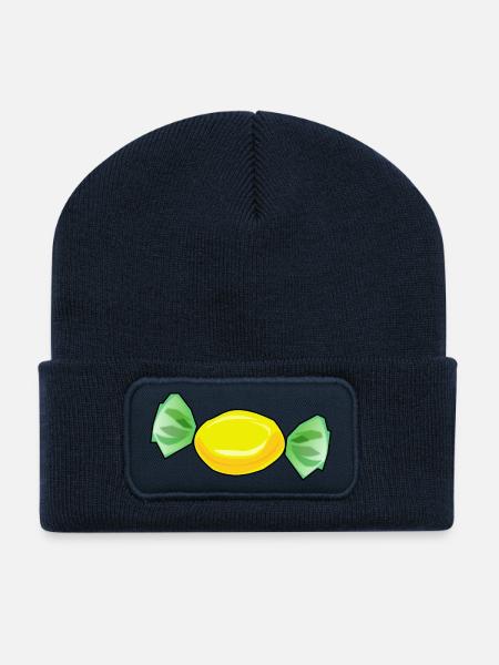 schokolade suessigkeiten candy chocolate26 - Recycelte Patch Beanie - French Navy