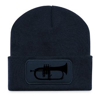 music trumpet brass - Recycelte Patch Beanie - French Navy - Vorne