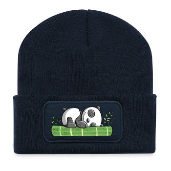 Panda bear in dreamland - Panda - Pandas - Comic - Recycled Patch Beanie - french navy - Front