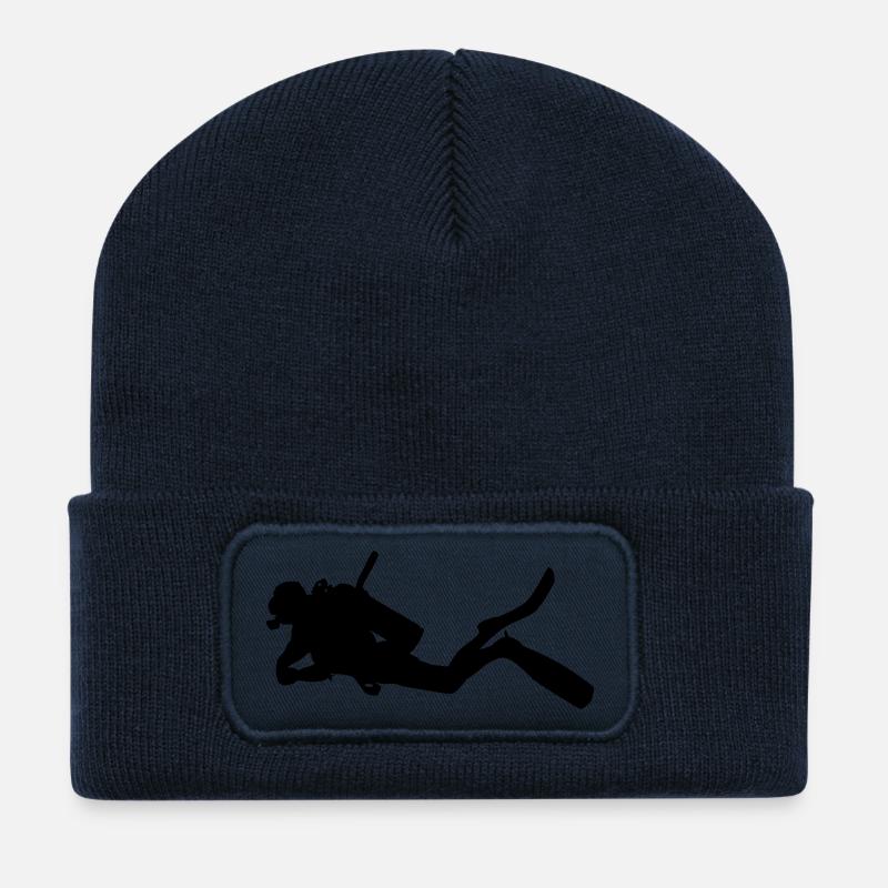 plongeur - Beanie recyclé à patch - bleu marine