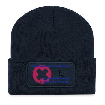 + 18 ans by dk - Beanie recyclé à patch - bleu marine - Devant