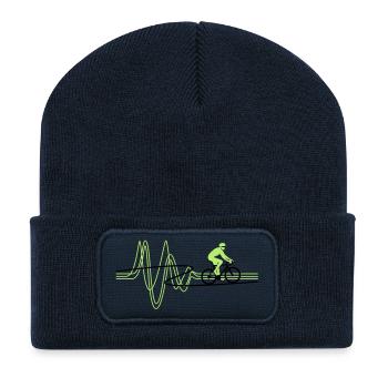 Road Bike Heartbeat - Recycled Patch Beanie - french navy - Front