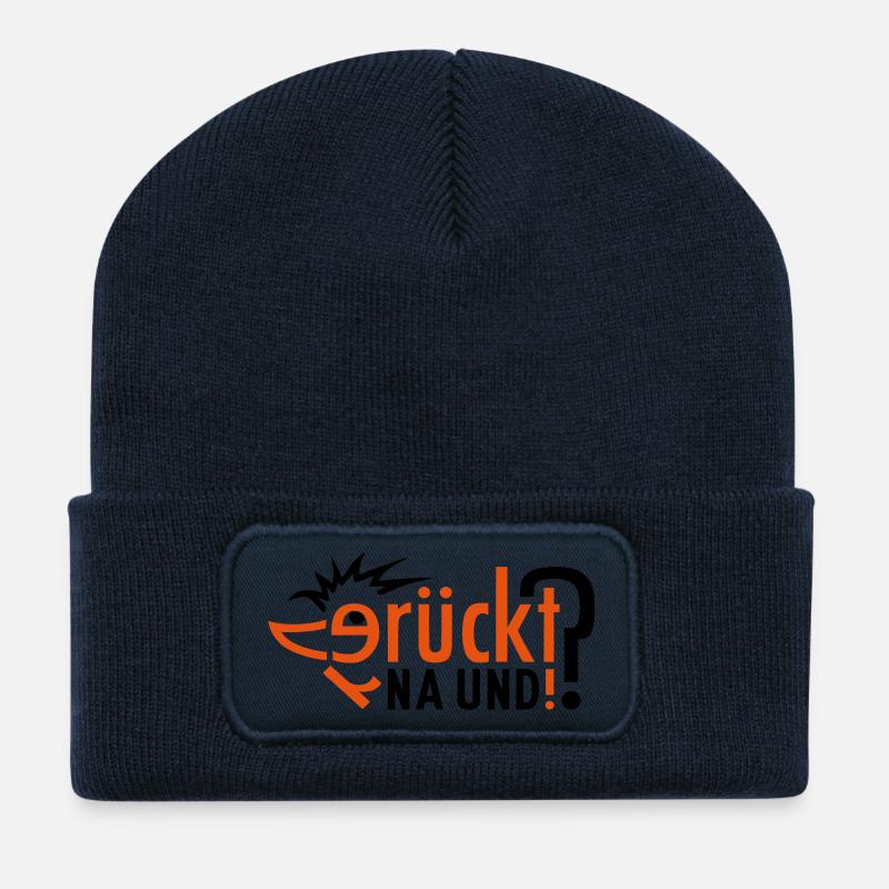 Verrückt ! 2farbig individualisierbar - Recycelte Patch Beanie - French Navy