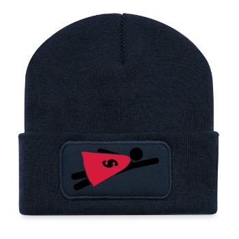 Super Hero - Beanie recyclé à patch - bleu marine - Devant