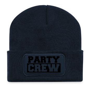Party Crew Text Stamps for Cool Friends Teams - Recycled Patch Beanie - french navy - Front
