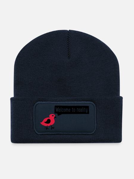 lustig - Recycelte Patch Beanie - French Navy